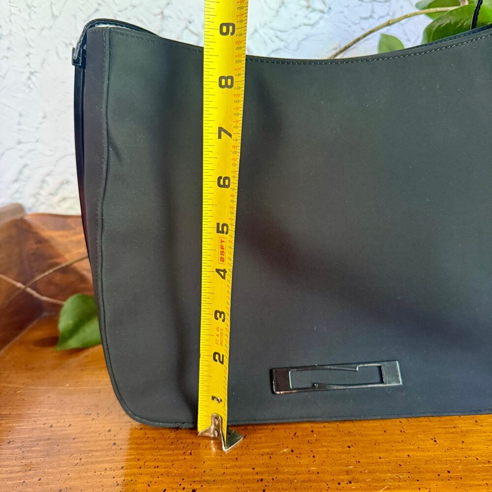 Vintage Nouchka Black Nylon Shoulder Bag Y2K Minimalist Baguette Zip Purse 90s - Picture 10 of 10